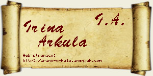 Irina Arkula vizit kartica